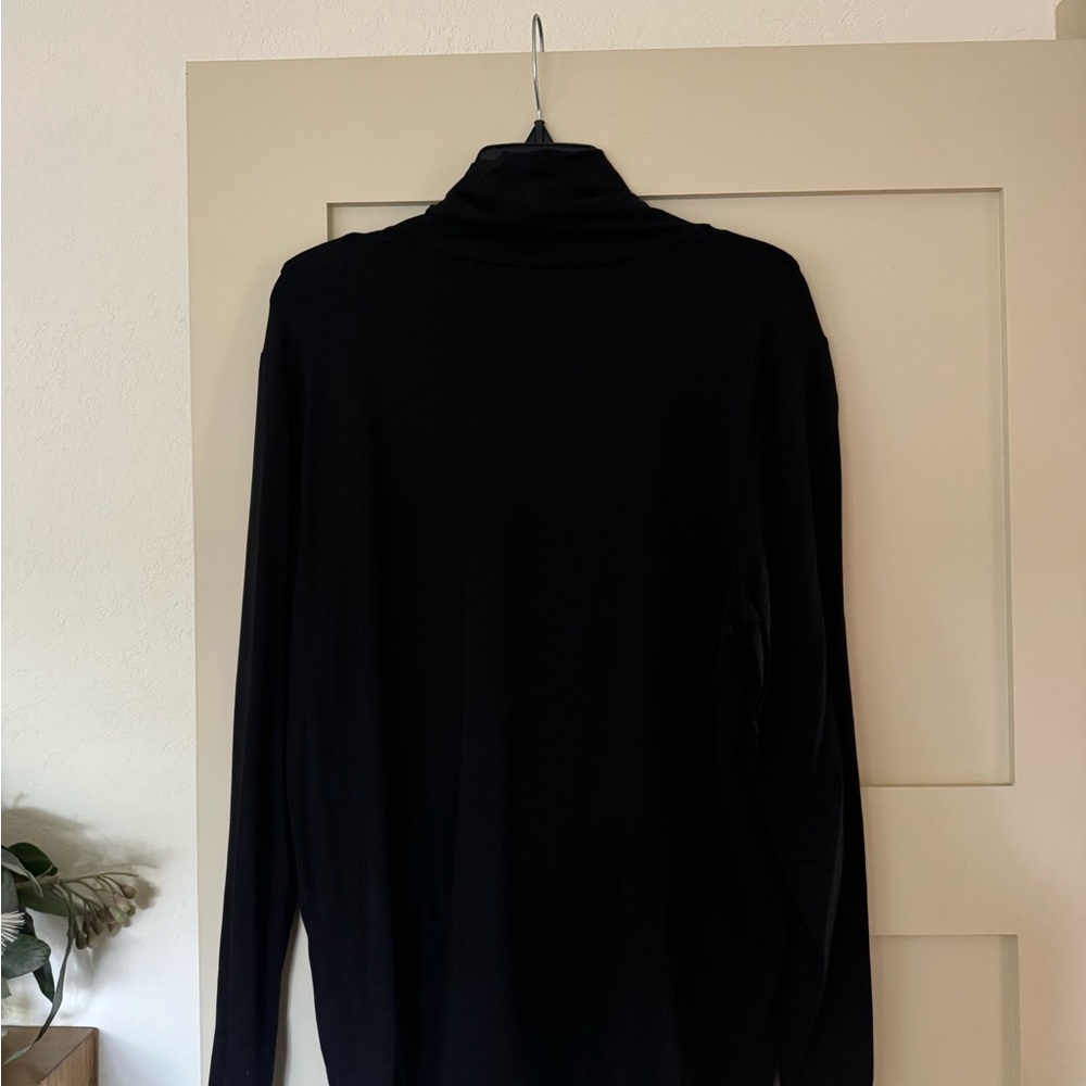 Eileen Fisher XL Black Turtleneck Long Sleeve Basic Top Shirt - Picture 5 of 5